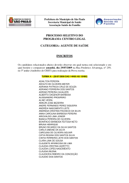 Agente de Sa&uacute;de - Associa&ccedil;&atilde;o Sa&uacute;de da Fam&iacute;lia