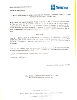 Resultado Edital Instrutores Call Center FWF