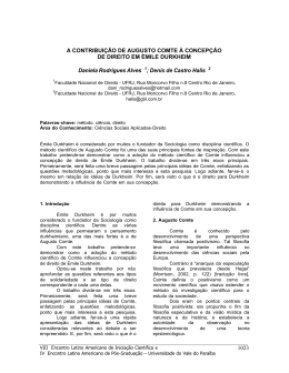A CONTRIBUI&Ccedil;&Atilde;O DE AUGUSTO COMTE &Agrave; CONCEP&Ccedil;&Atilde;O