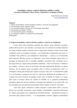 Sociologia - Paulo Roberto de Almeida