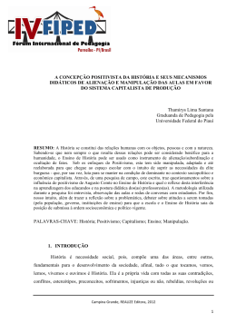 a concep&ccedil;&atilde;o positivista da hist&oacute;ria e seus mecanismos did&aacute;ticos de