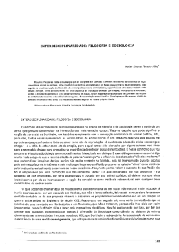Interdisciplinaridade : filosofia e sociologia / Valter Duarte Ferreira