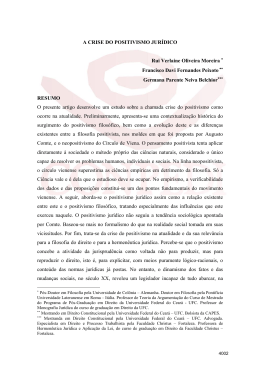 A CRISE DO POSITIVISMO JUR&Iacute;DICO Rui Verlaine