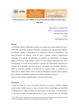 a matem&aacute;tica no curr&iacute;culo das escolas p&uacute;blicas do par&aacute;