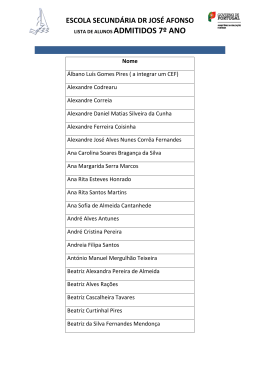 lista de alunos admitidos 7º ano - Escola Secundária Dr. José Afonso