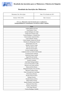Resultado das inscri&ccedil;&otilde;es para os Minicursos e Palestras do