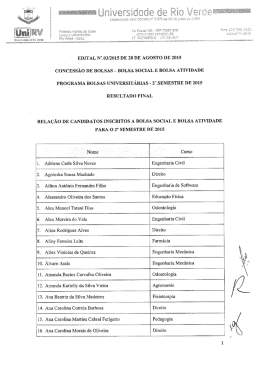 EDITAL Nº.03/2015 DE 28 DE AGOSTO DE 2015 CONCESSÃO DE