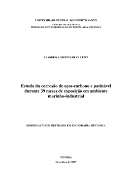 Estudo da corrosão de aços-carbono e patinável durante 39 meses