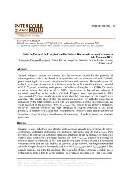 Efeito do Potencial de Prote&ccedil;&atilde;o Cat&oacute;dica Sobre a Biocorros&atilde;o de