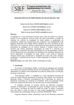 An&aacute;lise Pr&aacute;tica de Penetra&ccedil;&atilde;o de Solda em A&ccedil;o 1045