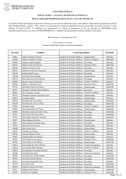 Resultado Preliminar da Solicita&ccedil;&atilde;o de Isen&ccedil;&atilde;o da Taxa de Inscri&ccedil;&atilde;o