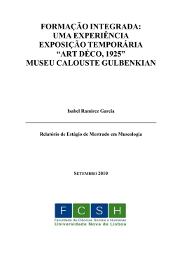 FORMA&Ccedil;&Atilde;O INTEGRADA: UMA EXPERI&Ecirc;NCIA EXPOSI&Ccedil;&Atilde;O