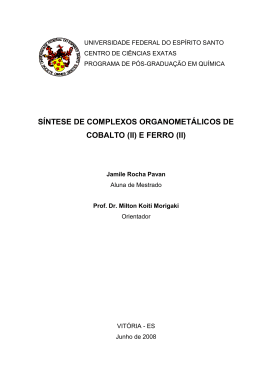 SÍNTESE DE COMPLEXOS ORGANOMETÁLICOS DE COBALTO (II