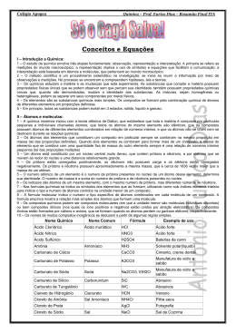 Resumo de Química - Projeto Rumo ao ITA