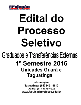 1&ordm; Semestre 2016 - Faculdade Proje&ccedil;&atilde;o