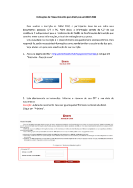 Instru&ccedil;&otilde;es de Preenchimento para Inscri&ccedil;&atilde;o ao ENEM 2010 Para