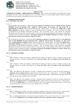 Comunicado n&deg; 01/2015