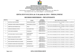 Indeferidos - Universidade Federal do Amap&aacute;