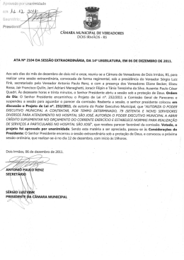 Aprovado por unanimidade - C&acirc;mara Municipal de Vereadores de