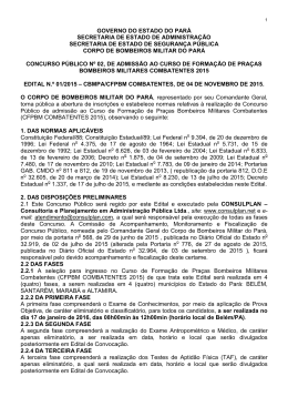 Abertura Edital I - Corpo de Bombeiros/PA - 2015