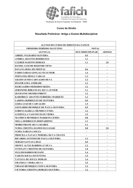 Curso de Direito Resultado Preliminar: Artigo e Exame