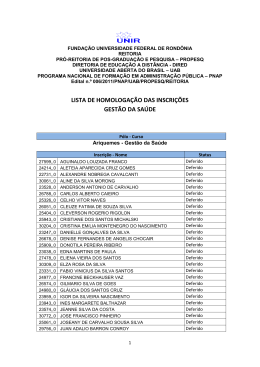 Inscri&ccedil;&otilde;es Homologadas