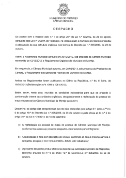 DESPACHO - Câmara Municipal de Montijo