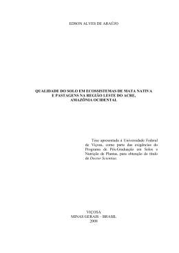 edson alves de ara&uacute;jo qualidade do solo em ecossistemas de mata