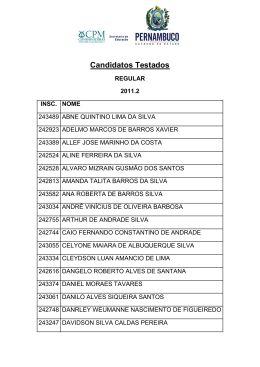 Candidatos Testados 2011