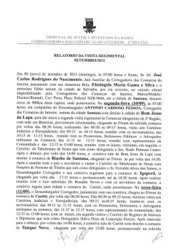 Relatório de Visita Regimental e Inspeções realizadas nas