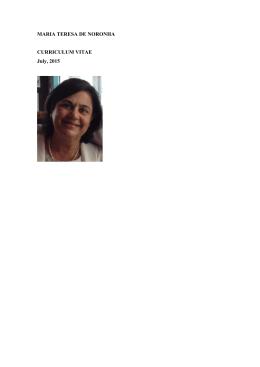 MARIA TERESA DE NORONHA CURRICULUM VITAE July