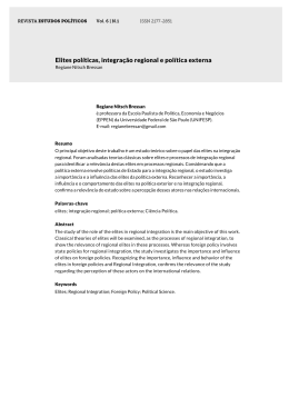 Elites pol&iacute;ticas, integra&ccedil;&atilde;o regional e pol&iacute;tica externa