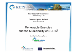Renewable energies and the municipality of SERTÃ