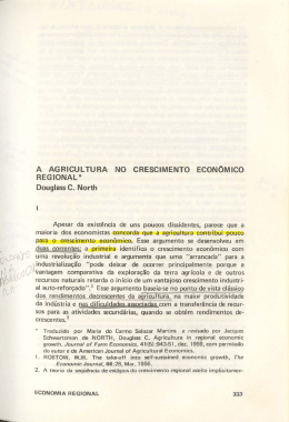 A agricultura no crescimento econ&ocirc;mico regional