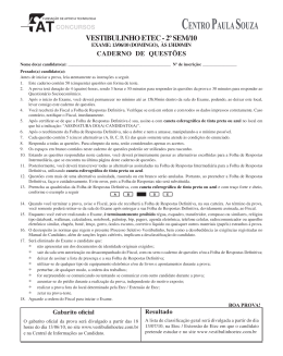 Prova - Centro Paula Souza