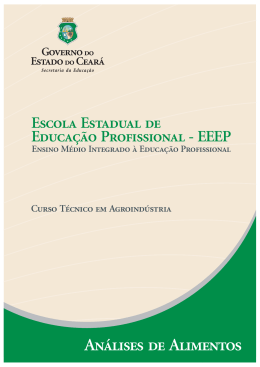 Análises de Alimentos - Escolas Estaduais de Educação