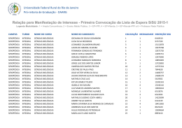 Primeira Convoca&ccedil;&atilde;o da Lista de Espera SiSU 2015-1