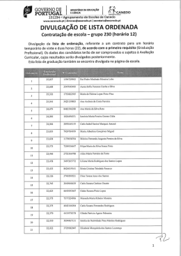 Divulgação da Lista Ordenada - Agrupamento de Escolas de Canedo