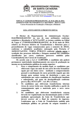 Resultado transfer&ecirc;ncias e retornos 2014.2