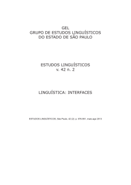 GEL GRUPO DE ESTUDOS LINGU&Iacute;STICOS DO ESTADO DE S&Atilde;O