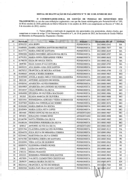 Matrícula EDITAL DE REATIVAÇÃO DE PAGAMENTO No 75 DE 12