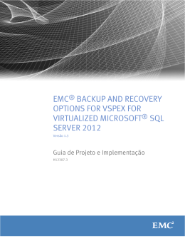 EMC&reg; BACKUP AND RECOVERY OPTIONS FOR VSPEX FOR