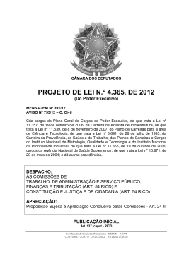 PROJETO DE LEI N.&ordm; 4.365, DE 2012