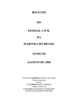boletim do pessoal civil da marinha do brasil tomo iii agosto de 2006
