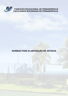 artigo cient&iacute;fico - Funda&ccedil;&atilde;o Educacional de Fernand&oacute;polis