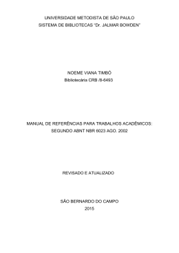 Manual de Referências - Universidade Metodista de São Paulo