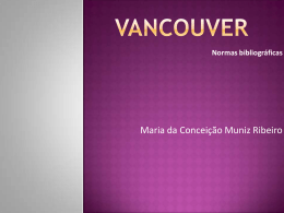 VANCOUVER - Normas Bibliográficas