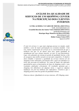 an&aacute;lise da qualidade de servi&ccedil;os de um shopping center