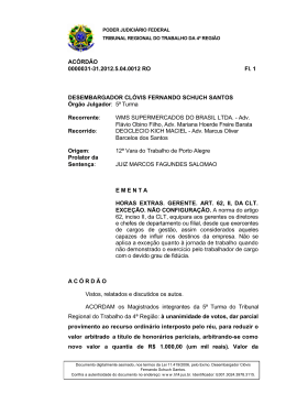 AC&Oacute;RD&Atilde;O 0000031-31.2012.5.04.0012 RO Fl. 1
