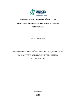 preval&ecirc;ncia de les&otilde;es musculoesquel&eacute;ticas em competidores de jiu